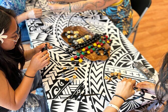 Make a Kukui Nut Bracelet on Maui - Queen Ka‘ahumanu Center Check-In: Browsing Costume Exhibits First