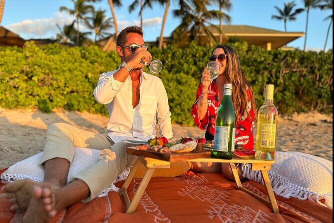 Romantic Sunset Picnic at Pristine Beach with Photo & Video - Picnic Setup Details That Make It Feel Private