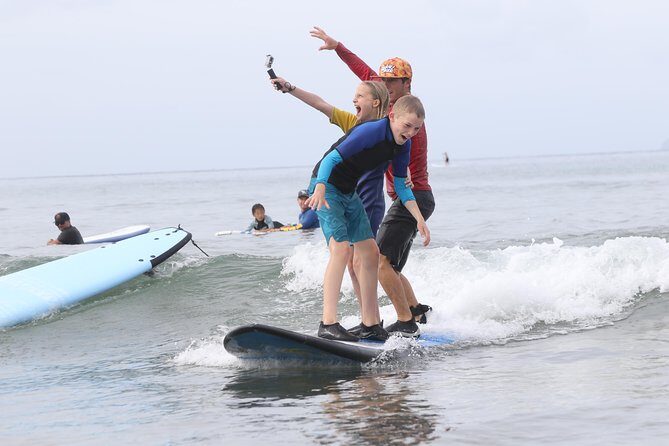 Semi-Private Surf Lesson at Kalama Park in Kihei - The water time: where you learn, wobble, and then stand